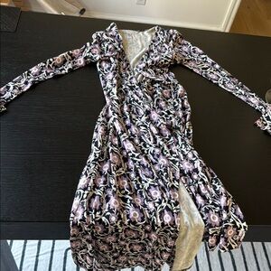 Diane Von Furstenburg - Floral Wrap Dress - Black and Purple DVF